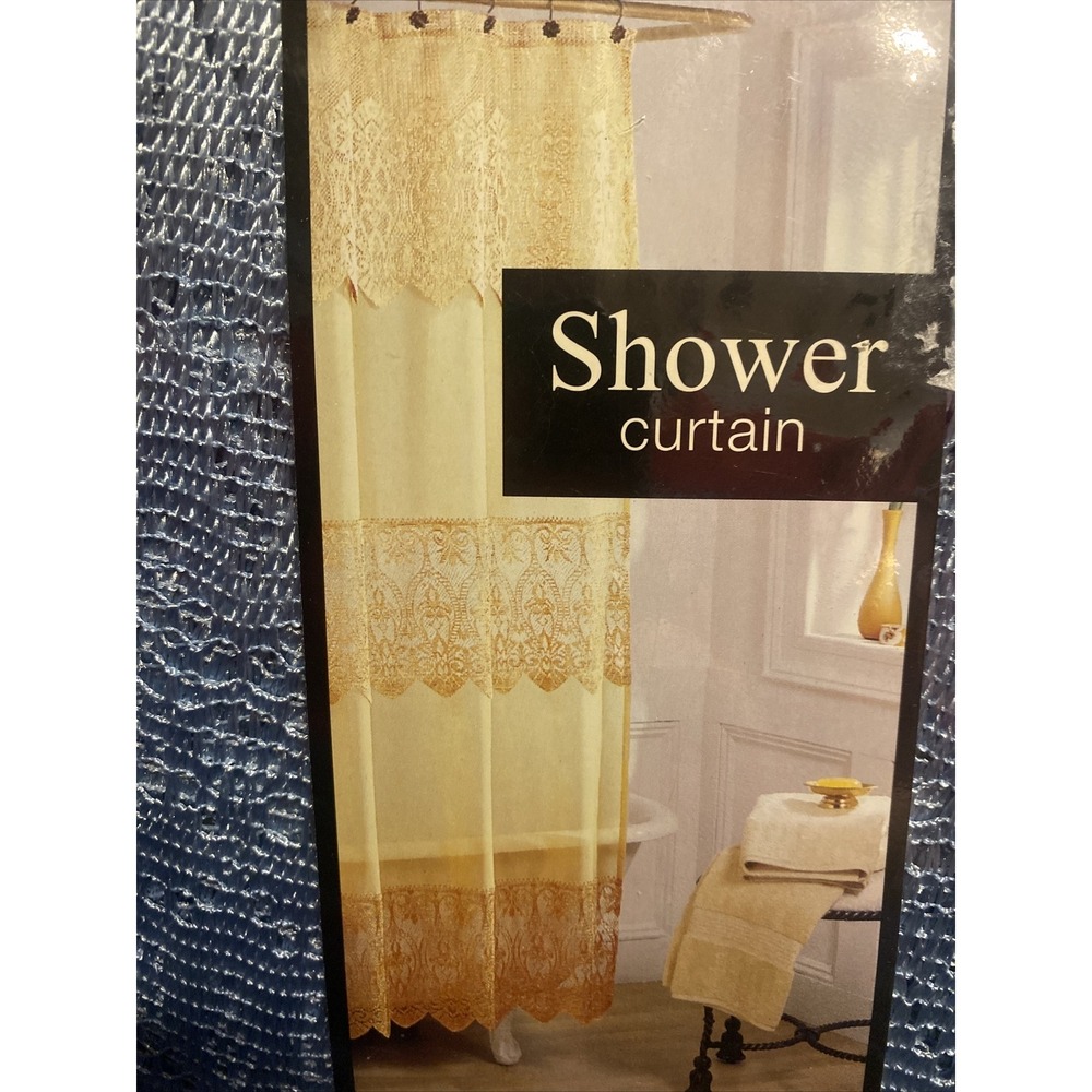 New S. LICHTENBERG JOY BLUE‎ LACE SHOWER CURTAIN 70 X 72